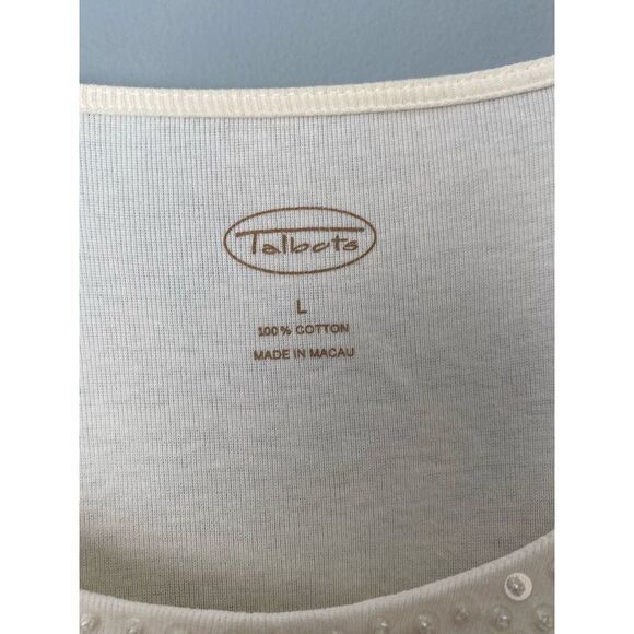 Talbots women’s sequin beaded collar long sleeve top size large - Picture 4 of 4